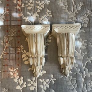 Antique white curtain scarf sconces